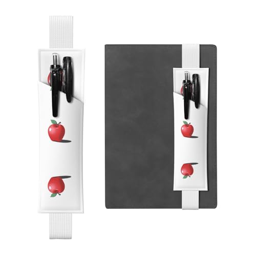 LLKGOT Leder-Stifthalter, Lesezeichen, roter Apfel-Druck, für gebundene Tagebücher, Planer, verstellbarer Riemen LLKGOT Leder-Stifthalter, Lesezeichen, roter Apfel-Druck, für gebundene Tagebücher, Planer, verstellbarer Riemen von LLKGOT
