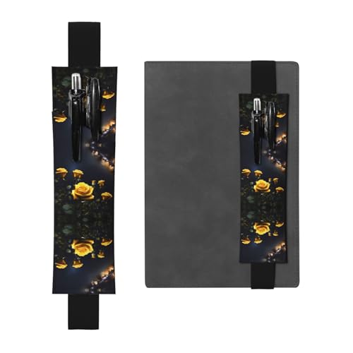 LLKGOT Leder-Stifthalter, Lesezeichen, schöne gelbe Rosen, Druck für Hardcover-Tagebücher, Tagebücher, Planer, verstellbarer Riemen LLKGOT Leder-Stifthalter, Lesezeichen, schöne gelbe Rosen, Druck für Hardcover-Tagebücher, Tagebücher, Planer, verstellbarer Riemen von LLKGOT