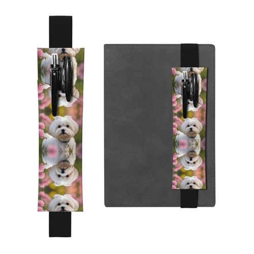 LLKGOT Leder-Stifthalter, Lesezeichen, schöner Malteser-Hund, Druck für Hardcover-Tagebücher, Tagebücher, Planer, verstellbarer Riemen LLKGOT Leder-Stifthalter, Lesezeichen, schöner Malteser-Hund, Druck für Hardcover-Tagebücher, Tagebücher, Planer, verstellbarer Riemen von LLKGOT