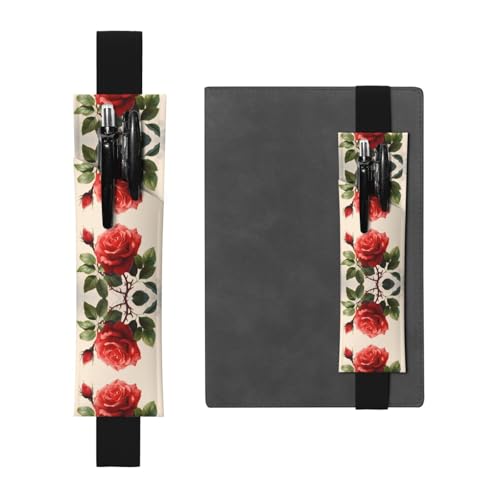 LLKGOT Leder-Stifthalter, Lesezeichen, schöner Rosen-Druck, für Hardcover-Tagebücher, Tagebücher, Planer, verstellbarer Riemen LLKGOT Leder-Stifthalter, Lesezeichen, schöner Rosen-Druck, für Hardcover-Tagebücher, Tagebücher, Planer, verstellbarer Riemen von LLKGOT