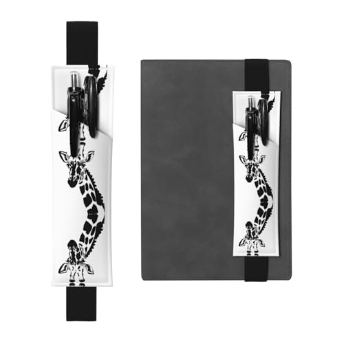 LLKGOT Leder-Stifthalter, Lesezeichen, schwarz-weiß, Giraffen-Druck, für Hardcover-Tagebücher, Tagebücher, Planer, verstellbarer Riemen LLKGOT Leder-Stifthalter, Lesezeichen, schwarz-weiß, Giraffen-Druck, für Hardcover-Tagebücher, Tagebücher, Planer, verstellbarer Riemen von LLKGOT
