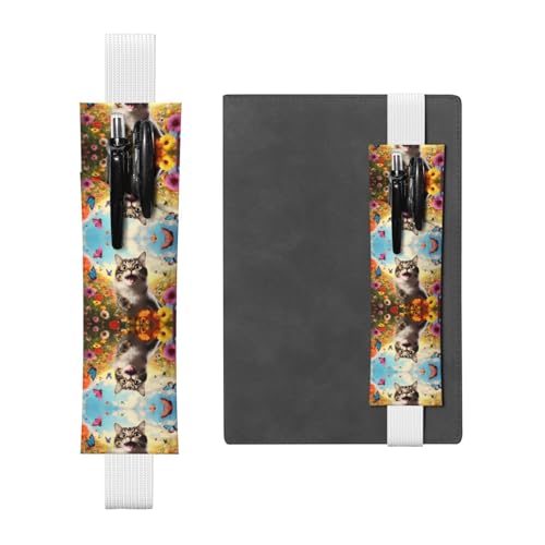 LLKGOT Leder-Stifthalter, Lesezeichen, verspielte Katze, Druck für Hardcover-Tagebücher, Tagebücher, Planer, verstellbarer Riemen LLKGOT Leder-Stifthalter, Lesezeichen, verspielte Katze, Druck für Hardcover-Tagebücher, Tagebücher, Planer, verstellbarer Riemen von LLKGOT