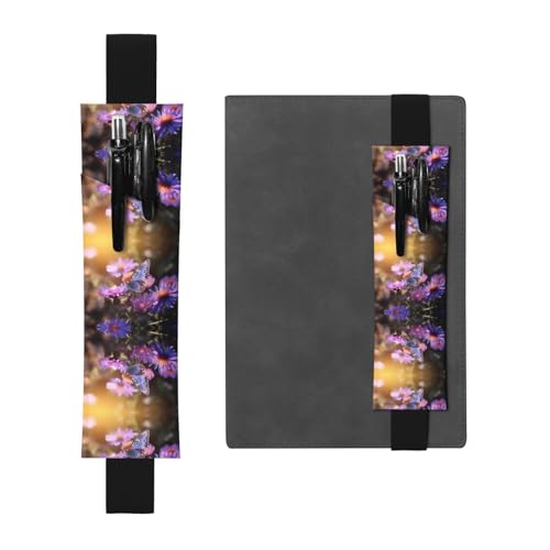 LLKGOT Leder-Stifthalter, Lesezeichen, violett, Chrysanthemen-Schmetterling-Druck, für Hardcover-Tagebücher, Tagebücher, Planer, verstellbarer Riemen LLKGOT Leder-Stifthalter, Lesezeichen, violett, Chrysanthemen-Schmetterling-Druck, für Hardcover-Tagebücher, Tagebücher, Planer, verstellbarer Riemen von LLKGOT