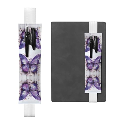 LLKGOT Leder-Stifthalter, Lesezeichen, violett, Ölgemälde, Schmetterlings-Druck, für Hardcover-Tagebücher, Tagebücher, Planer, verstellbarer Riemen LLKGOT Leder-Stifthalter, Lesezeichen, violett, Ölgemälde, Schmetterlings-Druck, für Hardcover-Tagebücher, Tagebücher, Planer, verstellbarer Riemen von LLKGOT