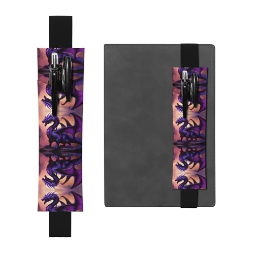 LLKGOT Leder-Stifthalter, Lesezeichen, violett und Drachen, bedruckt, für Hardcover-Tagebücher, Tagebücher, Planer, verstellbarer Riemen LLKGOT Leder-Stifthalter, Lesezeichen, violett und Drachen, bedruckt, für Hardcover-Tagebücher, Tagebücher, Planer, verstellbarer Riemen von LLKGOT