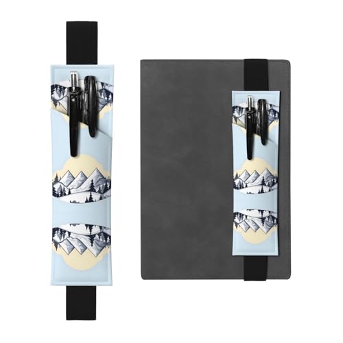 LLKGOT Leder-Stifthalter, Lesezeichen, weiß, verschneite Berge, Druck für Hardcover-Tagebücher, Tagebücher, Planer, verstellbarer Riemen LLKGOT Leder-Stifthalter, Lesezeichen, weiß, verschneite Berge, Druck für Hardcover-Tagebücher, Tagebücher, Planer, verstellbarer Riemen von LLKGOT