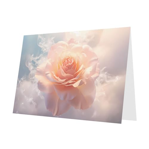 LLKGOT Magische weiße Rosen Bilder-Grußkarte – Premium-Perlglanz-Papier, doppelseitiges Perlmutt-Design LLKGOT Magische weiße Rosen Bilder-Grußkarte – Premium-Perlglanz-Papier, doppelseitiges Perlmutt-Design von LLKGOT