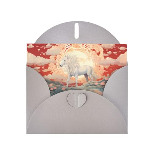 LLKGOT Majestic White Horse Picture Grußkarte – Premium-Perlglanz-Papier, doppelseitiges Perlmutt-Design LLKGOT Majestic White Horse Picture Grußkarte – Premium-Perlglanz-Papier, doppelseitiges Perlmutt-Design von LLKGOT