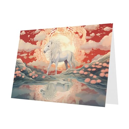 LLKGOT Majestic White Horse Picture Grußkarte – Premium-Perlglanz-Papier, doppelseitiges Perlmutt-Design LLKGOT Majestic White Horse Picture Grußkarte – Premium-Perlglanz-Papier, doppelseitiges Perlmutt-Design von LLKGOT