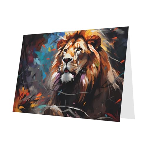 LLKGOT Majestic and Majestic Lion Picture Greeting Card - Premium Pearlescent Paper Double Sided Pearl Effect Design LLKGOT Majestic and Majestic Lion Picture Greeting Card - Premium Pearlescent Paper Double Sided Pearl Effect Design von LLKGOT