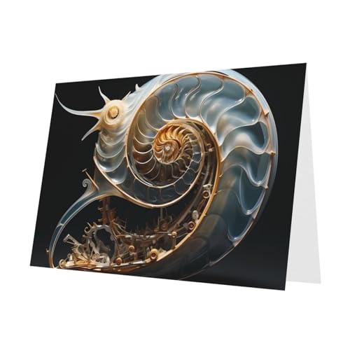 LLKGOT Mechanische Muschelbild-Grußkarte – Premium-Perlglanz-Papier, doppelseitiges Perlmutt-Design LLKGOT Mechanische Muschelbild-Grußkarte – Premium-Perlglanz-Papier, doppelseitiges Perlmutt-Design von LLKGOT