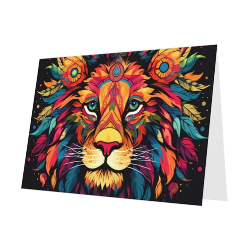 LLKGOT Mighty Lion Bilder-Grußkarte – Premium-Perlglanz-Papier, doppelseitiges Perlglanz-Design LLKGOT Mighty Lion Bilder-Grußkarte – Premium-Perlglanz-Papier, doppelseitiges Perlglanz-Design von LLKGOT
