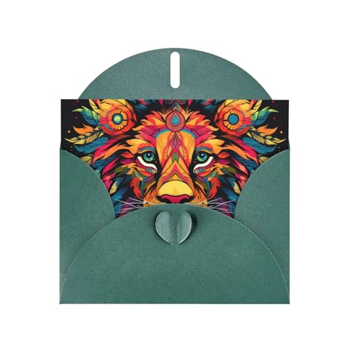 LLKGOT Mighty Lion Bilder-Grußkarte – Premium-Perlglanz-Papier, doppelseitiges Perlglanz-Design LLKGOT Mighty Lion Bilder-Grußkarte – Premium-Perlglanz-Papier, doppelseitiges Perlglanz-Design von LLKGOT
