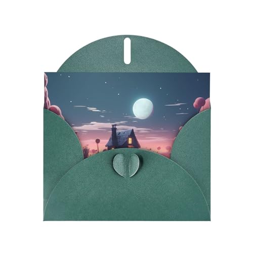 LLKGOT Moonlight Cottage Bilder-Grußkarte – Premium-Perlglanz-Papier, doppelseitiges Perlmutt-Design LLKGOT Moonlight Cottage Bilder-Grußkarte – Premium-Perlglanz-Papier, doppelseitiges Perlmutt-Design von LLKGOT