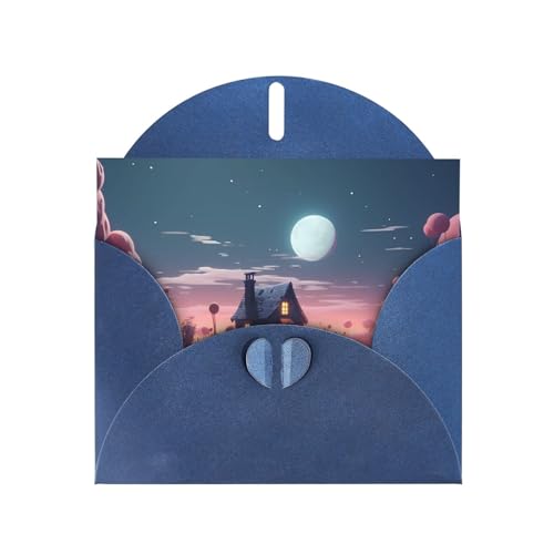 LLKGOT Moonlight Cottage Bilder-Grußkarte – Premium-Perlglanz-Papier, doppelseitiges Perlmutt-Design LLKGOT Moonlight Cottage Bilder-Grußkarte – Premium-Perlglanz-Papier, doppelseitiges Perlmutt-Design von LLKGOT