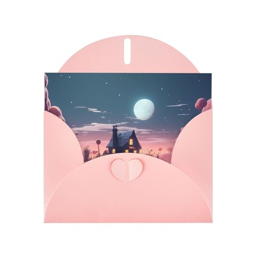 LLKGOT Moonlight Cottage Bilder-Grußkarte – Premium-Perlglanz-Papier, doppelseitiges Perlmutt-Design LLKGOT Moonlight Cottage Bilder-Grußkarte – Premium-Perlglanz-Papier, doppelseitiges Perlmutt-Design von LLKGOT