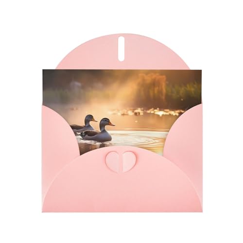 LLKGOT Stockente Enten bei Sonnenuntergang Bilder-Grußkarte – Premium-Perlglanz-Papier, doppelseitiges Perlglanz-Design LLKGOT Stockente Enten bei Sonnenuntergang Bilder-Grußkarte – Premium-Perlglanz-Papier, doppelseitiges Perlglanz-Design von LLKGOT