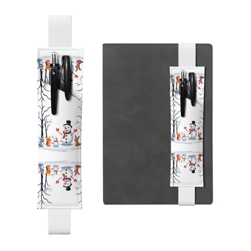 Leder-Stifthalter, Lesezeichen, LLKGOT Der kleine Schneemann und die kleinen Tiere, Druck für Hardcover-Tagebücher, Tagebücher, Planer, verstellbarer Riemen Leder-Stifthalter, Lesezeichen, LLKGOT Der kleine Schneemann und die kleinen Tiere, Druck für Hardcover-Tagebücher, Tagebücher, Planer, verstellbarer Riemen von LLKGOT