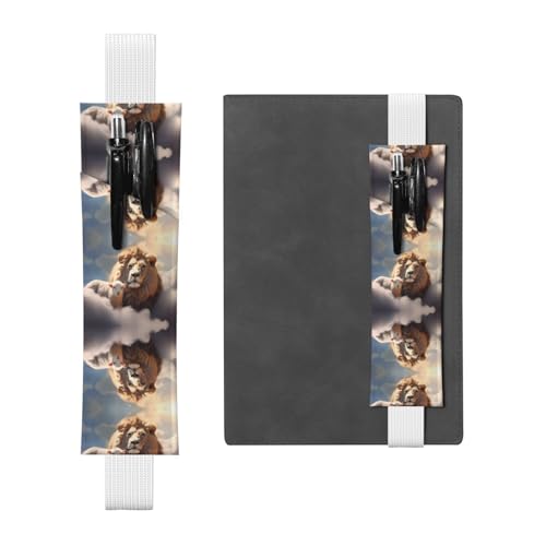 Leder-Stifthalter, Lesezeichen, LLKGOT Lamm mit Löwe auf den Wolken, Druck für Hardcover-Tagebücher, Tagebücher, Planer, verstellbarer Riemen Leder-Stifthalter, Lesezeichen, LLKGOT Lamm mit Löwe auf den Wolken, Druck für Hardcover-Tagebücher, Tagebücher, Planer, verstellbarer Riemen von LLKGOT