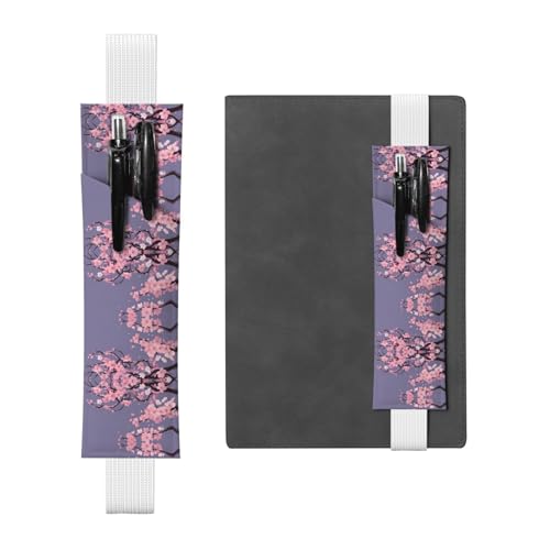 Leder-Stifthalter, Lesezeichen, LLKGOT Sakura in voller Blüte, Druck für Hardcover-Tagebücher, Tagebücher, Planer – verstellbarer Riemen von LLKGOT