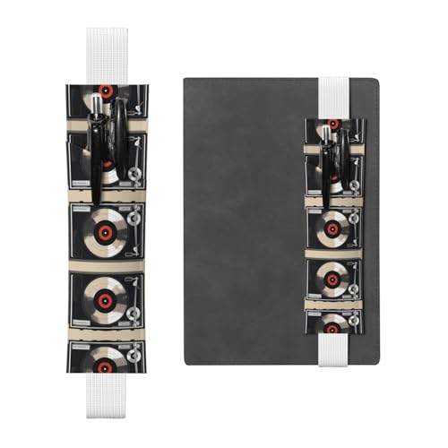 Leder-Stifthalter, Lesezeichen, LLKGOT Vintage Vinyl-Schallplattendruck für Hardcover-Tagebücher, Tagebücher, Planer – verstellbarer Riemen Leder-Stifthalter, Lesezeichen, LLKGOT Vintage Vinyl-Schallplattendruck für Hardcover-Tagebücher, Tagebücher, Planer – verstellbarer Riemen von LLKGOT
