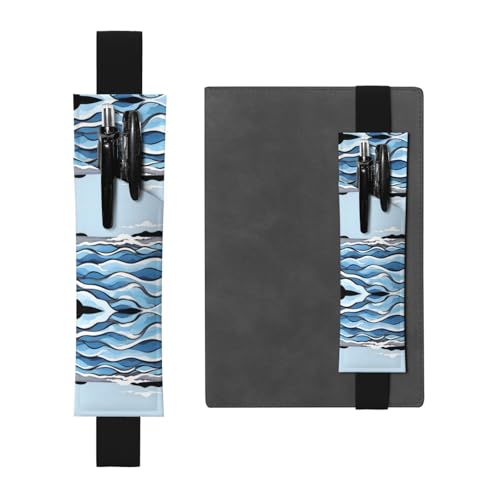 Leder-Stifthalter, Lesezeichen, LLKGOT Waves Lapping at the Rocks, Druck für Hardcover-Tagebücher, Tagebücher, Planer, verstellbarer Riemen Leder-Stifthalter, Lesezeichen, LLKGOT Waves Lapping at the Rocks, Druck für Hardcover-Tagebücher, Tagebücher, Planer, verstellbarer Riemen von LLKGOT