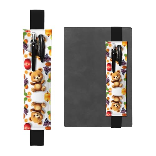 Leder-Stifthalter, Lesezeichen, Motiv: LLKGOT Little Bear, der gerne Obst isst, Druck für Hardcover-Tagebücher, Tagebücher, Planer – verstellbarer Riemen Leder-Stifthalter, Lesezeichen, Motiv: LLKGOT Little Bear, der gerne Obst isst, Druck für Hardcover-Tagebücher, Tagebücher, Planer – verstellbarer Riemen von LLKGOT
