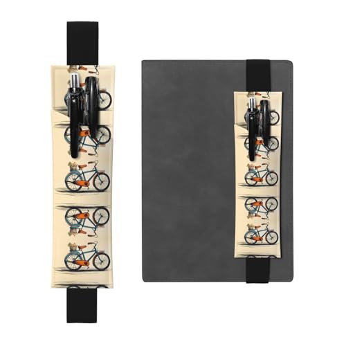 Leder-Stifthalter, Lesezeichen, Retro-Fahrraddruck, für Hardcover-Tagebücher, Tagebücher, Planer, verstellbarer Riemen, LLKGOT Leder-Stifthalter, Lesezeichen, Retro-Fahrraddruck, für Hardcover-Tagebücher, Tagebücher, Planer, verstellbarer Riemen, LLKGOT von LLKGOT