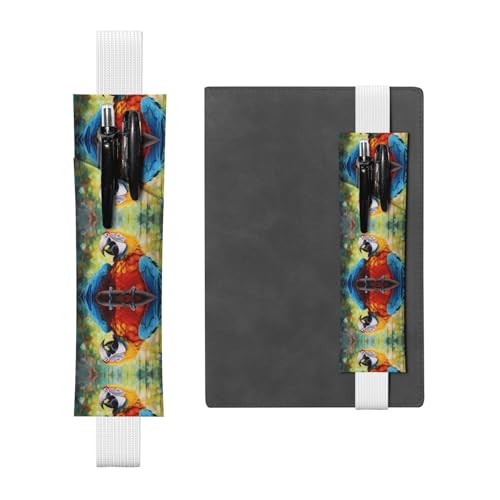 Leder Stifthalter Lesezeichen LLKGOT Dumb Papagei Druck für Hardcover Journals, Tagebücher, Planer - Verstellbarer Riemen Band Tasche von LLKGOT