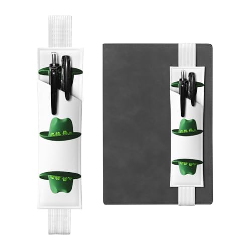Leder-Stifthalter Lesezeichen LLKGOT St. Patrick's Hut Druck für Hardcover Tagebücher, Planer – Verstellbarer Riemen Band Tasche von LLKGOT