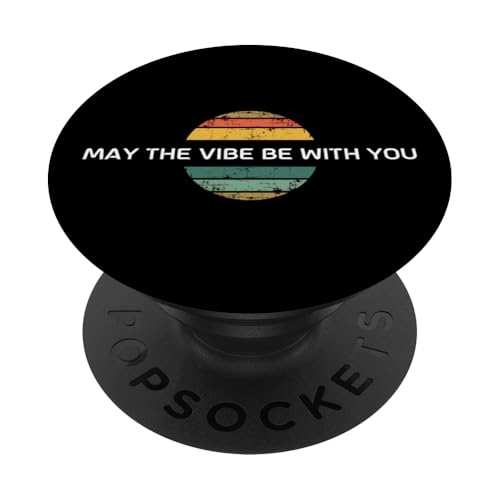 Möge die Stimmung mit dir sein - Retro Vintage Sunset PopSockets Klebender PopGrip von LLM Generative AI Powered Vibe Code Programming