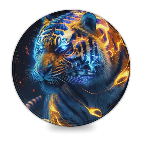 Art Tigers Rundes Mauspad (8 Zoll) Premium-Textur Mauspad Computer PC Laptop Gaming Büro Home Schreibtisch Zubehör Gadget von LLONGKT