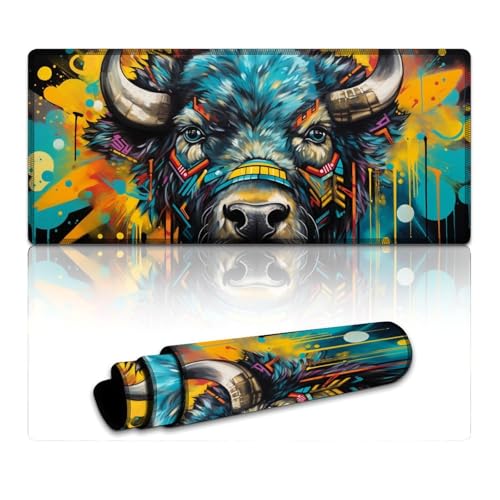 Buffalo Gaming-Mauspad, lang, XXXL, Mauspads (40 x 90 x 0,3 cm), Mäusepad für Laptop, Computer, PC, Büro, süßes Design, Schreibtischzubehör von LLONGKT