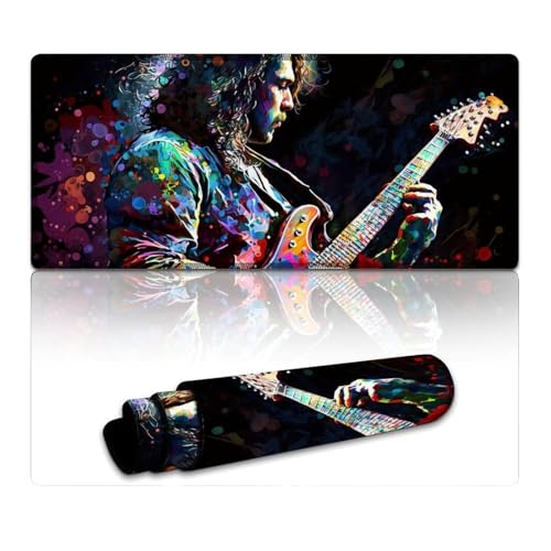 Buntes Mauspad mit Gitarrenspieler-Motiv,großes Mauspad 40x90cm,große Schreibtischunterlage mit weicher,glatter Oberfläche und rutschfester Gummiunterseite für Gamer,Büro und Schreibtischdekoration Buntes Mauspad mit Gitarrenspieler-Motiv,großes Mauspad 40x90cm,große Schreibtischunterlage mit weicher,glatter Oberfläche und rutschfester Gummiunterseite für Gamer,Büro und Schreibtischdekoration von LLONGKT