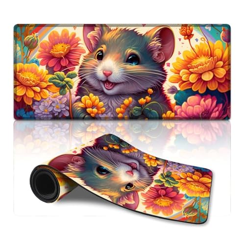 Computer-Mauspad, Fantasy Mouse, erweitertes XXXL-Mauspad, Tischunterlage für PC und Laptop – langlebig und waschbar (40 x 90 cm) von LLONGKT