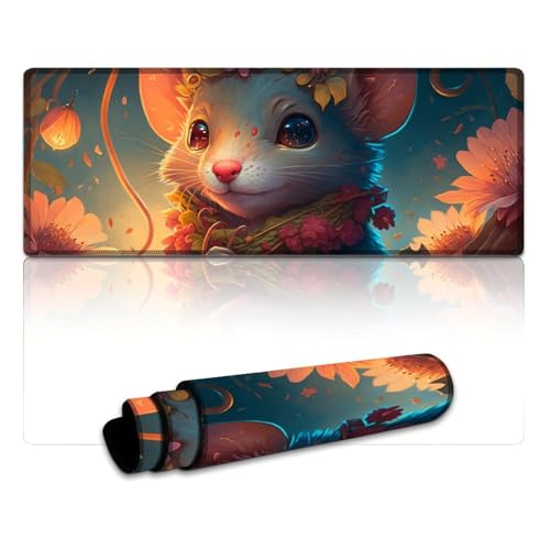 Fantasy Mouse Gaming-Mauspad, großes Gaming-Mauspad (XL 30 x 80 x 0,3 cm), große Schreibtischunterlage mit glatter Gleitfläche und Rutschfester Unterseite von LLONGKT