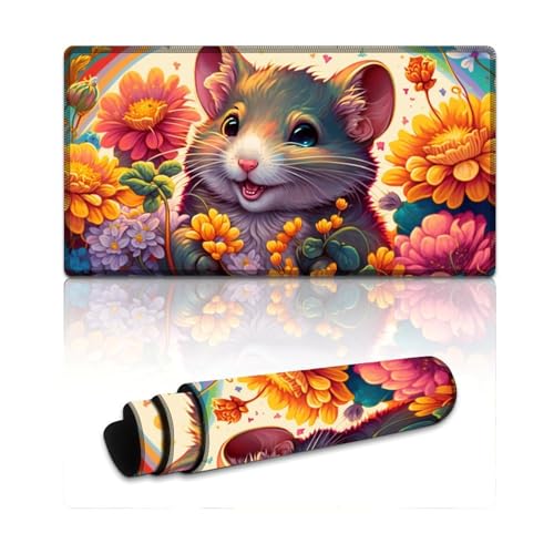 Fantasy Mouse Mauspad, erweitertes XXL-Mauspad (40 x 75 x 0,3 cm), Schreibtischunterlage, rutschfeste Gummi- und wasserdichte Oberfläche für PC, Laptop, Schreibtisch von LLONGKT