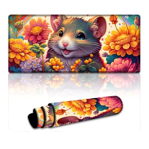 Fantasy Mouse Mousepad, großes Mauspad (40 x 90 x 0,3 cm), großes Schreibtischpad, rutschfeste Gummiunterseite, weich und langlebig, für Büro- und Heimcomputer von LLONGKT