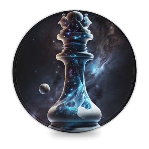 Galaxy Chess Rundes Mauspad (8 Zoll) Premium-Textur Mauspad Computer PC Laptop Gaming Büro Home Schreibtisch Zubehör Gadget von LLONGKT