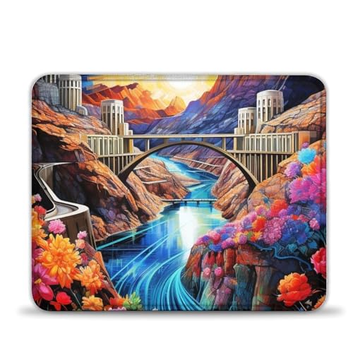 Gaming-Mauspad,psychedelisches Hoover-Dam-Mauspad mit Rutschfester Gummiunterseite,leicht zu gleiten,spritzwassergeschützte Oberfläche,langlebige Materialien,in einem frischen,modernen Design 25x30cm Gaming-Mauspad,psychedelisches Hoover-Dam-Mauspad mit Rutschfester Gummiunterseite,leicht zu gleiten,spritzwassergeschützte Oberfläche,langlebige Materialien,in einem frischen,modernen Design 25x30cm von LLONGKT
