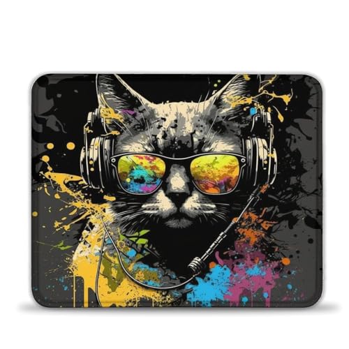 Gaming-Mauspad Katze mit Kopfhörern 25x30cm Mauspad für Computer, Büro-Schreibtischzubehör, süßes Schreibtischzubehör, lustiges Geschenk für Kollegen Gaming-Mauspad Katze mit Kopfhörern 25x30cm Mauspad für Computer, Büro-Schreibtischzubehör, süßes Schreibtischzubehör, lustiges Geschenk für Kollegen von LLONGKT
