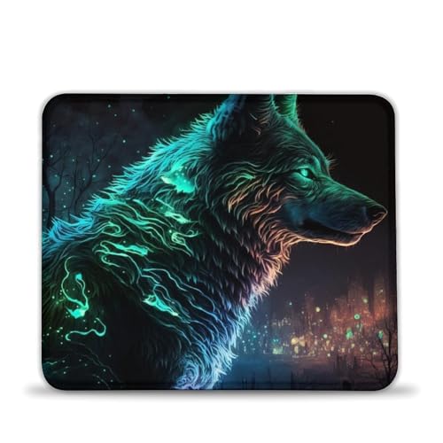 Gaming-Mauspad Magic Green Wolf 20x24cm Mauspad mit Rutschfester Gummiunterseite, kompatibel mit Laser- und optischen Mäusen Gaming-Mauspad Magic Green Wolf 20x24cm Mauspad mit Rutschfester Gummiunterseite, kompatibel mit Laser- und optischen Mäusen von LLONGKT
