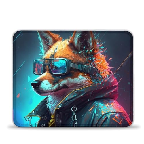 Gaming-Mauspad Tech Fox, wasserdicht, Mauspad, wasserdichte Stoffoberfläche und rutschfeste Gummiunterseite für PC/Laptop (25x30cm) von LLONGKT