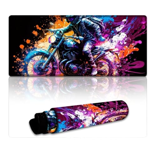LLONGKT Buntes Fahrrad-Gaming-Mauspad, wasserdichtes Mauspad (40 x 90 x 0,3 cm), Mäusepad, rutschfeste Gummibasis für Computer und Büro von LLONGKT