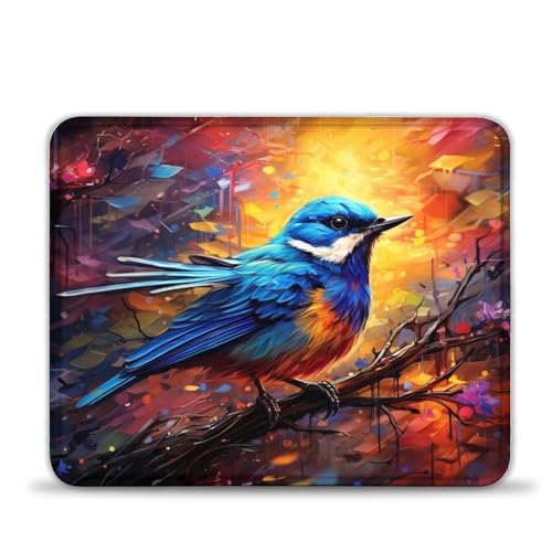 LLONGKT Buntes Mauspad mit psychedelischem Geistertier-Spatzenmotiv 25x30cm, Mauspad für Damen und Kinder, kabellose Maus, Laptops, Tastaturablage, Zuhause, Büro, Reisen LLONGKT Buntes Mauspad mit psychedelischem Geistertier-Spatzenmotiv 25x30cm, Mauspad für Damen und Kinder, kabellose Maus, Laptops, Tastaturablage, Zuhause, Büro, Reisen von LLONGKT