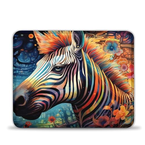 LLONGKT Buntes Zebra-Mauspad 25x30cm, Mauspad, Schreibtischunterlage mit Rutschfester Gummiunterseite, kompatibel mit Laser- und optischen Mäusen LLONGKT Buntes Zebra-Mauspad 25x30cm, Mauspad, Schreibtischunterlage mit Rutschfester Gummiunterseite, kompatibel mit Laser- und optischen Mäusen von LLONGKT