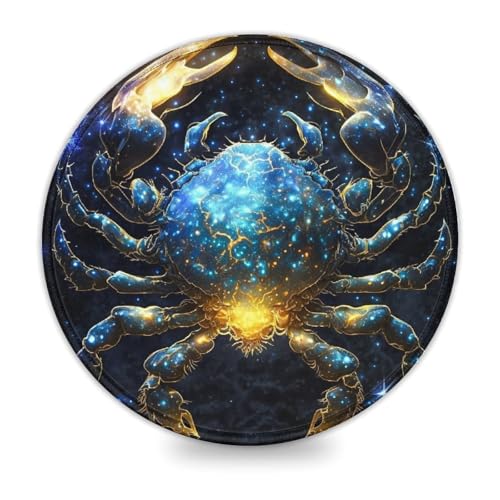 LLONGKT Cosmic Cancer Mauspad (8 Zoll) Rutschfestes Gummi-Mauspad, rutschfeste Gummiunterseite, wasserdichte Oberfläche, langlebige genähte Kanten, Laptop-Desktop von LLONGKT