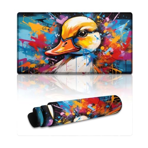 LLONGKT Duck Mouse Mat Großes Mauspad (40 x 75 x 0,3 cm) Mäusepad verbessert Präzision und Geschwindigkeit, Gummiunterseite für einen stabilen Griff von LLONGKT