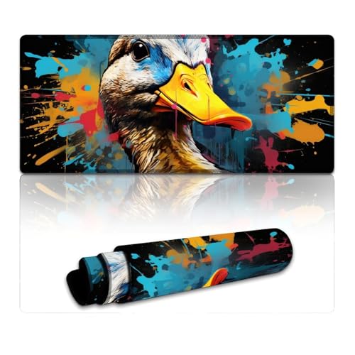 LLONGKT Duck Mouse Mat Großes Mauspad (40 x 90 x 0,3 cm) Mäusepad verbessert Präzision und Geschwindigkeit, Gummiunterseite für einen stabilen Griff von LLONGKT
