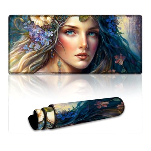 LLONGKT Fairy Mouse Pad Erweitertes Mauspad (40 x 90 x 0,3 cm) Tischmatte mit moderater Oberflächenreibung, rutschfeste Mausmatte, Gaming-Zubehör für Mac und PC von LLONGKT